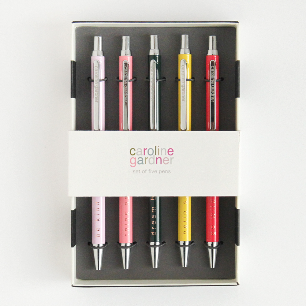 Set of 5 Pens By Caroline Gardner